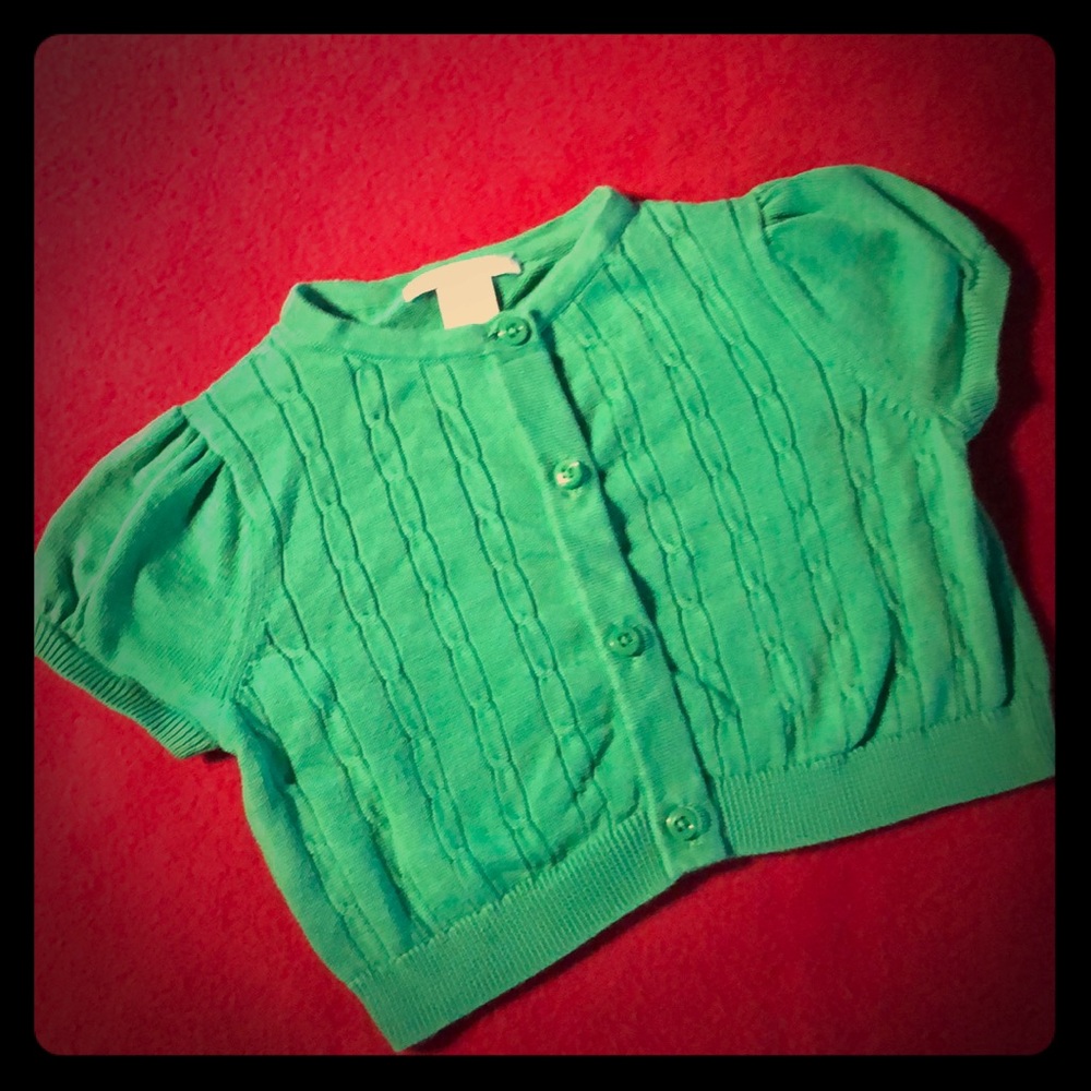 Janie and Jack Girl’s Spring Green Sweater